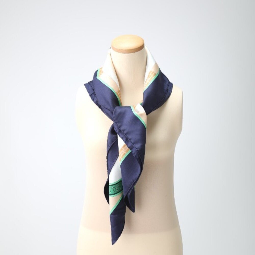 HERMES Blue Scarf - Picture 7 of 9